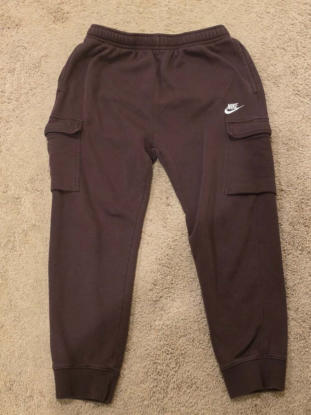 Nike Sportswear Club Fleece Cargo Sweatpants Brown Size Large
